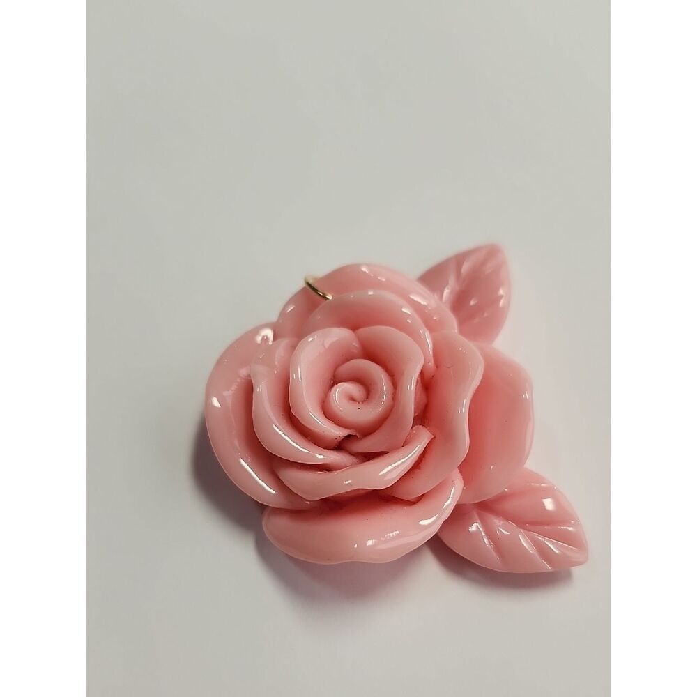 Sparklemuse Pink Rose Acrylic Pendant